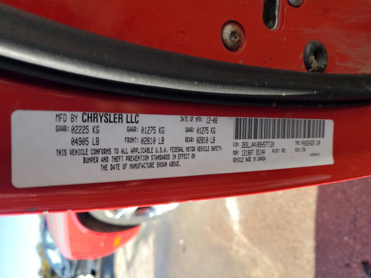 2009 Dodge Challenger Se VIN: 2B3LJ44V89H577120 Lot: 90893895