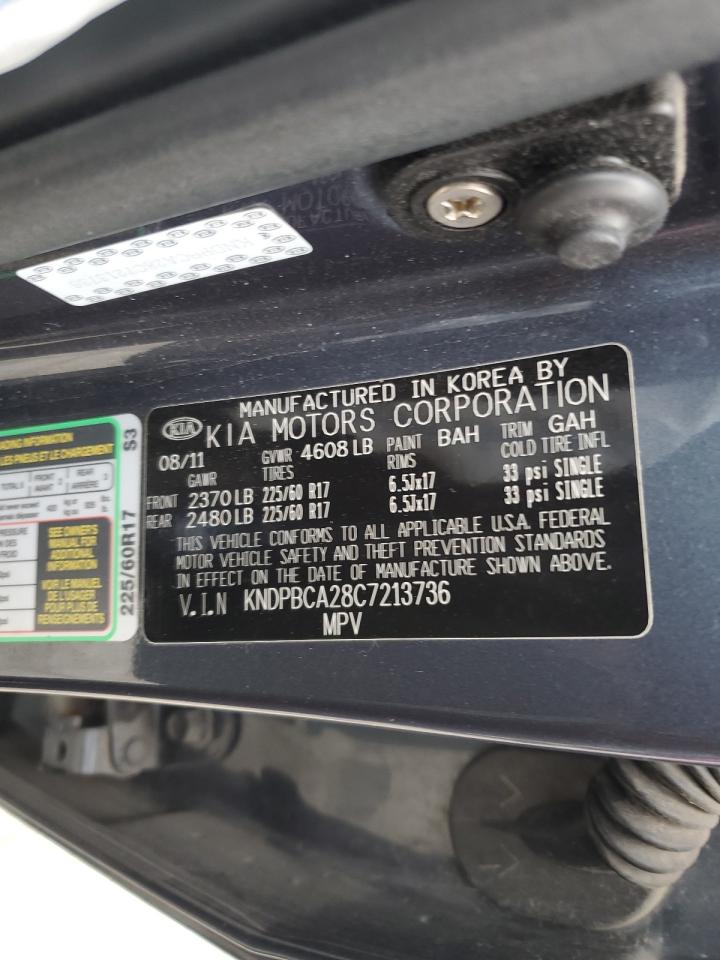 2012 Kia Sportage Lx VIN: KNDPBCA28C7213736 Lot: 92631695