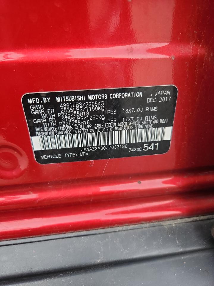 2018 Mitsubishi Outlander Se VIN: JA4AZ3A30JZ033186 Lot: 91499535