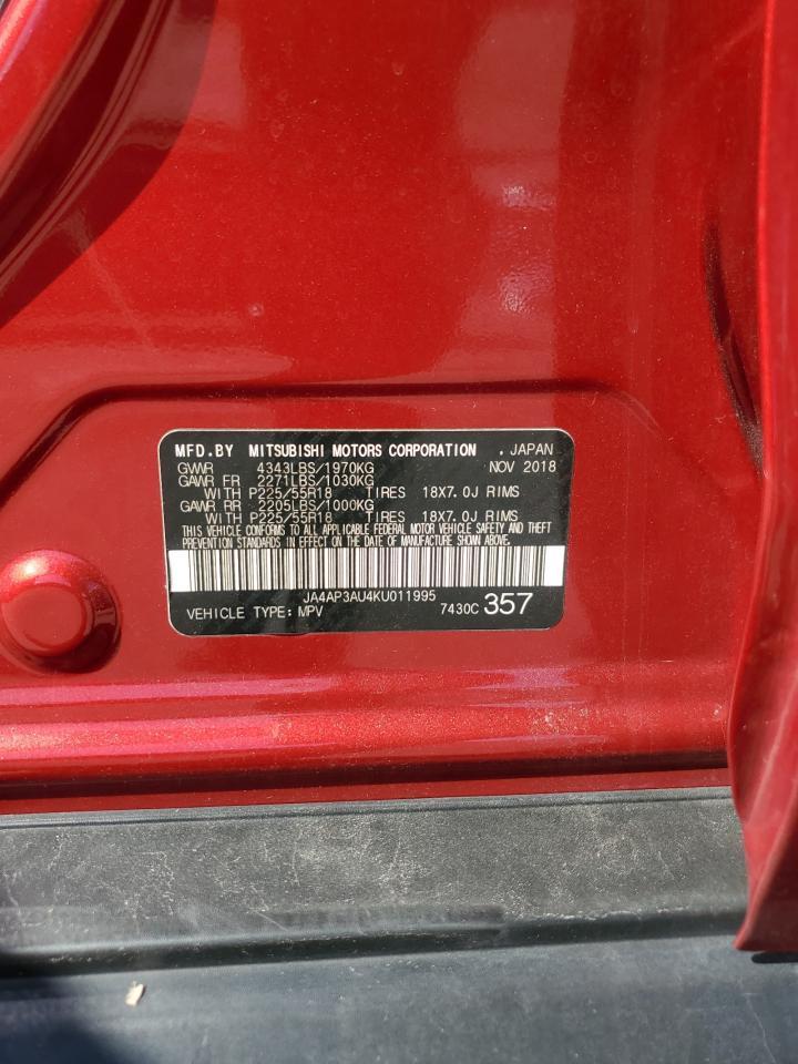 2019 Mitsubishi Outlander Sport Es VIN: JA4AP3AU4KU011995 Lot: 91385855