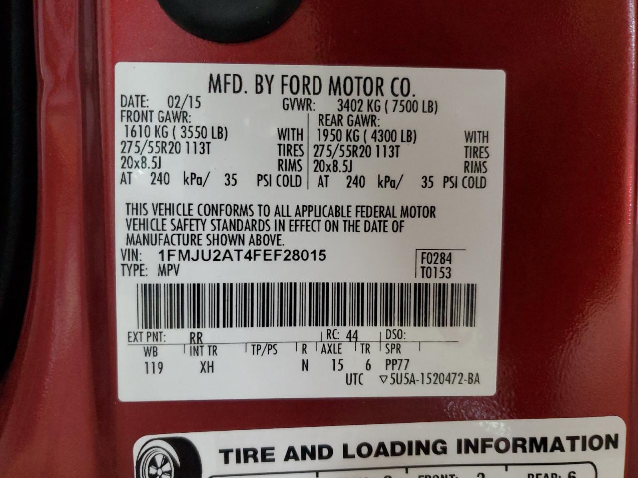 2015 Ford Expedition Limited VIN: 1FMJU2AT4FEF28015 Lot: 91809365