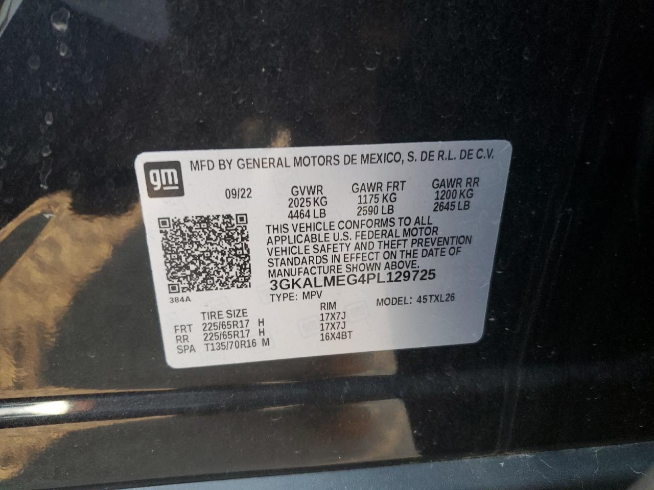 2023 GMC Terrain Sle VIN: 3GKALMEG4PL129725 Lot: 92807465