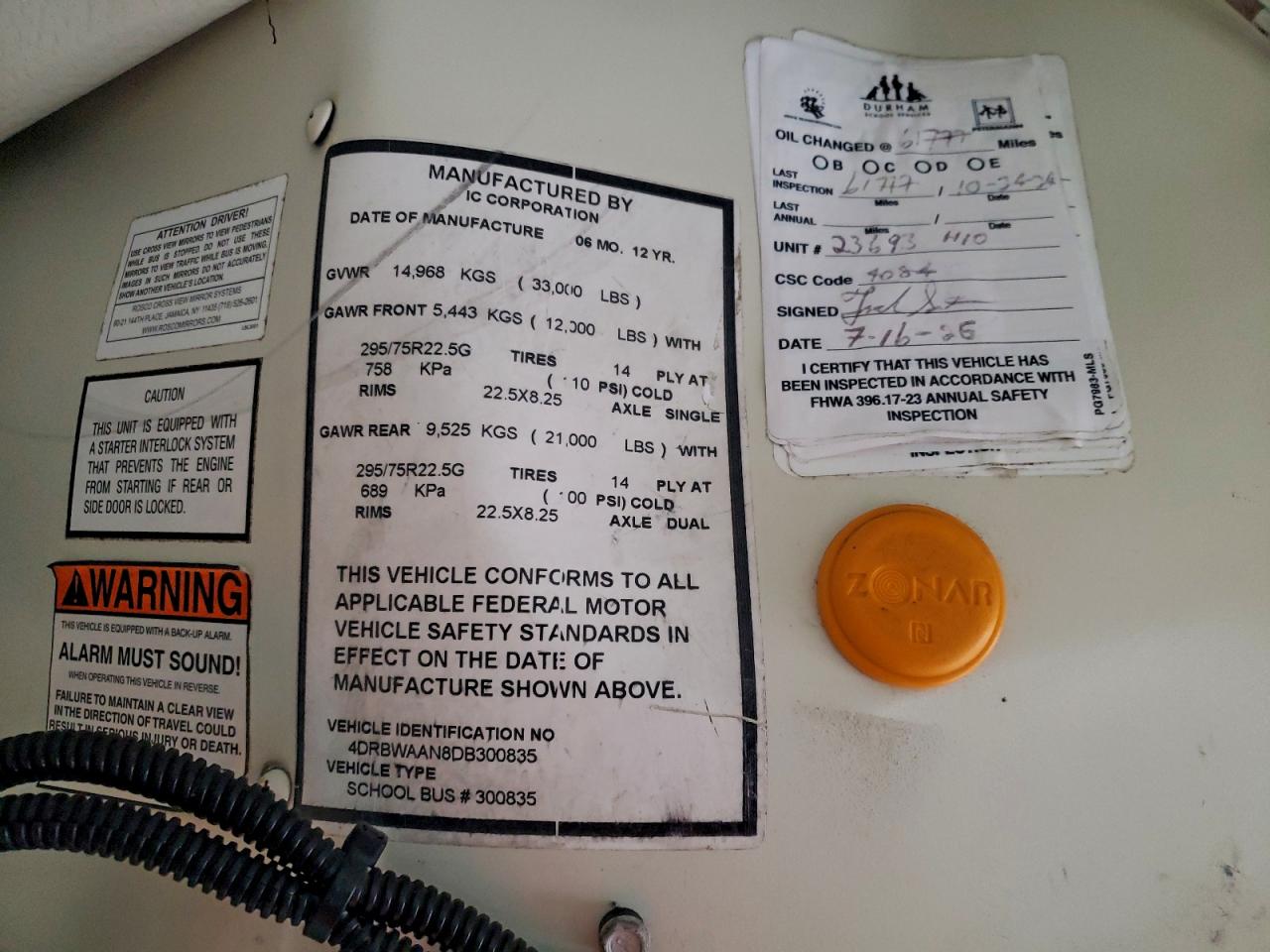 2013 Ic Corporation Re Series School - School Bus VIN: 4DRBWAAN8DB300835 Lot: 92332635