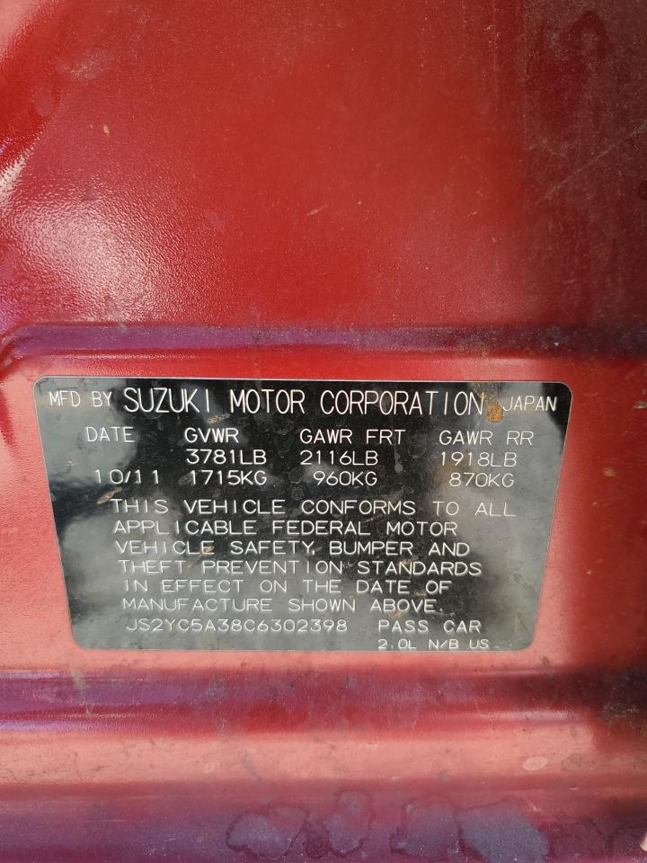 2012 Suzuki Sx4 Le VIN: JS2YC5A38C6302398 Lot: 90762045