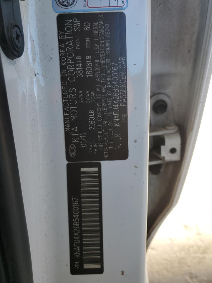 2011 Kia Forte Ex VIN: KNAFU4A26B5400167 Lot: 91859945