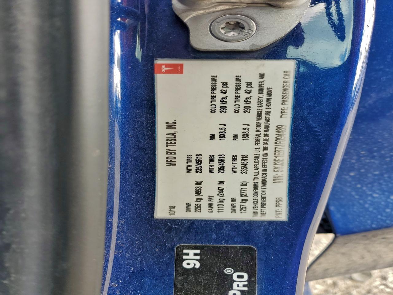 2018 Tesla Model 3 VIN: 5YJ3E1EB7JF094489 Lot: 94292705