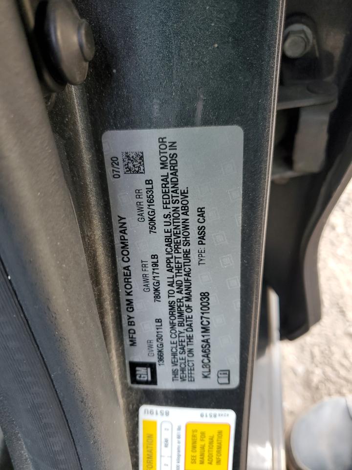 2021 Chevrolet Spark Ls VIN: KL8CA6SA1MC710038 Lot: 91342325