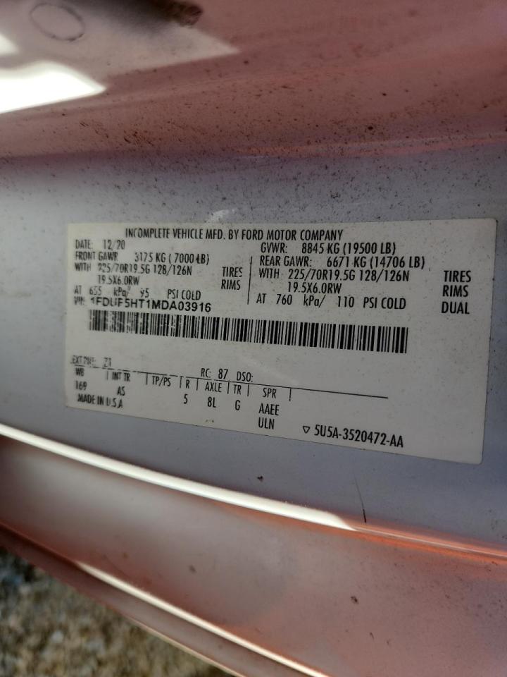 2021 Ford F550 Super Duty Utility / Service Truck VIN: 1FDUF5HT1MDA03916 Lot: 91866475