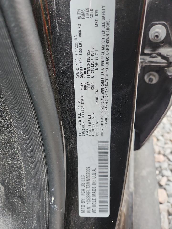 2021 Ram 1500 Rebel VIN: 1C6SRFLT3MN602009 Lot: 93602285