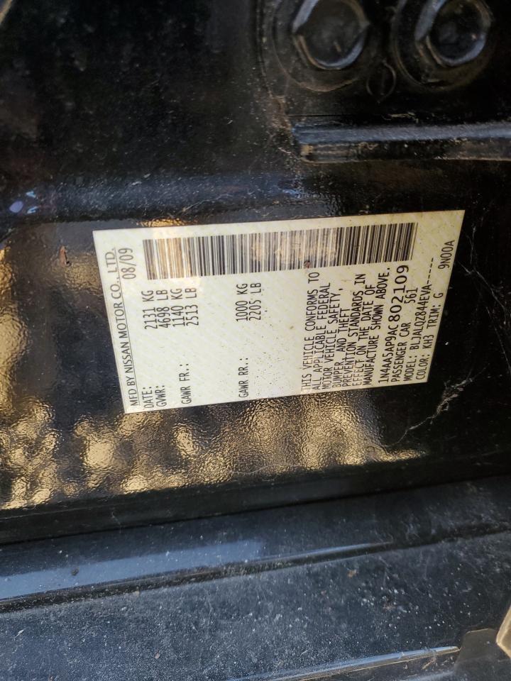 2010 Nissan Maxima S VIN: 1N4AA5AP9AC802109 Lot: 92881535