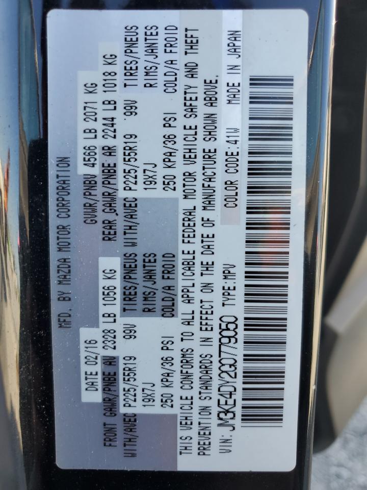 2016 Mazda Cx-5 Gt VIN: JM3KE4DY2G0779050 Lot: 93453785