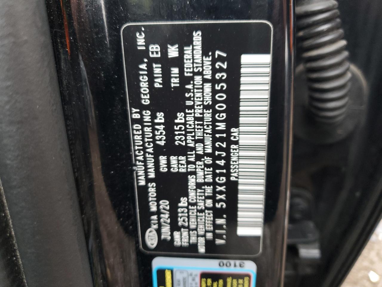 2021 Kia K5 Lxs VIN: 5XXG14J21MG005327 Lot: 92759095