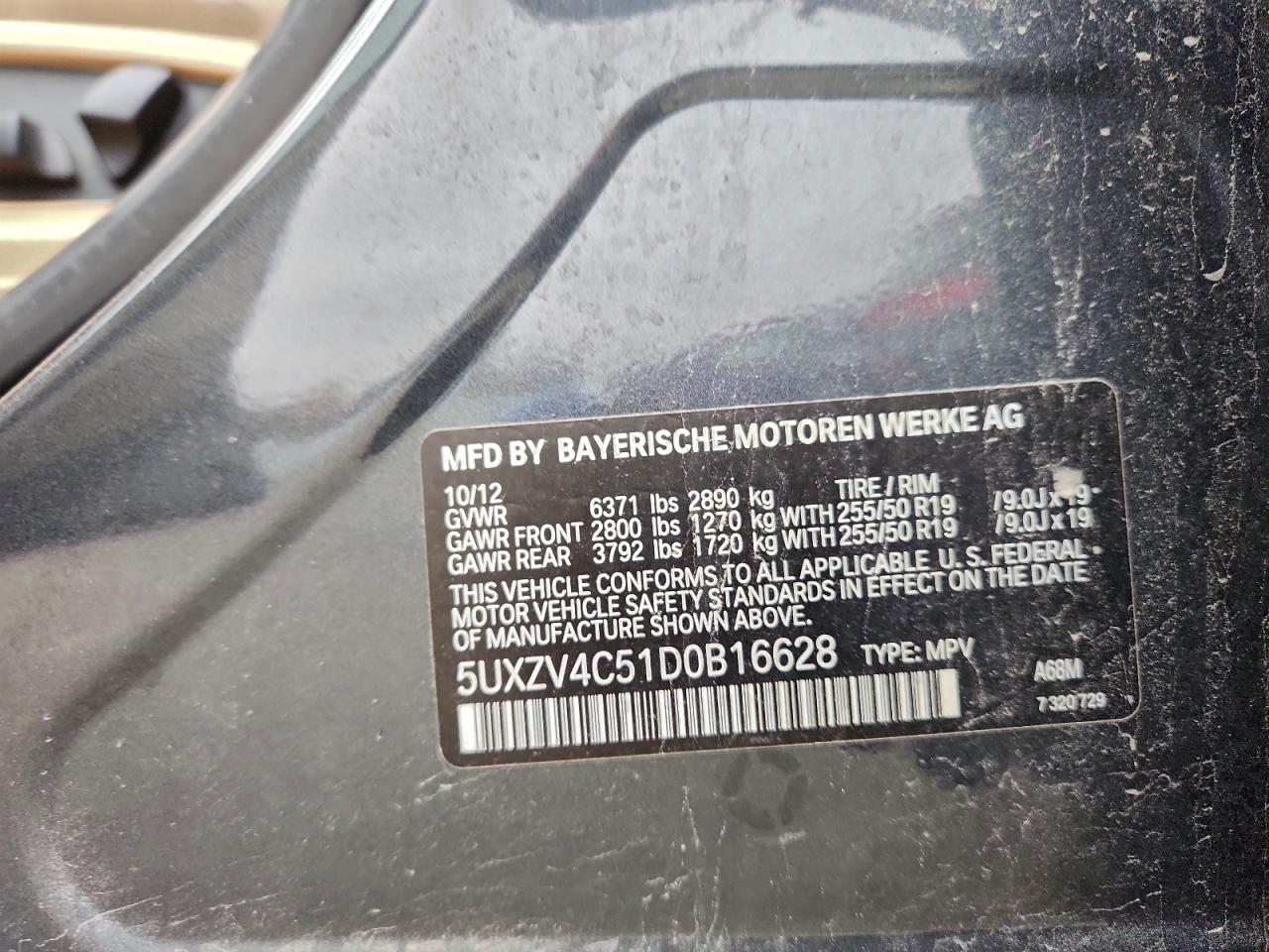 2013 BMW X5 xDrive35I VIN: 5UXZV4C51D0B16628 Lot: 93739725