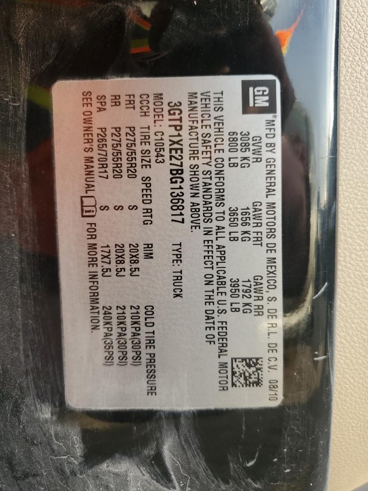 2011 GMC Sierra C1500 Denali VIN: 3GTP1XE27BG136817 Lot: 92952155