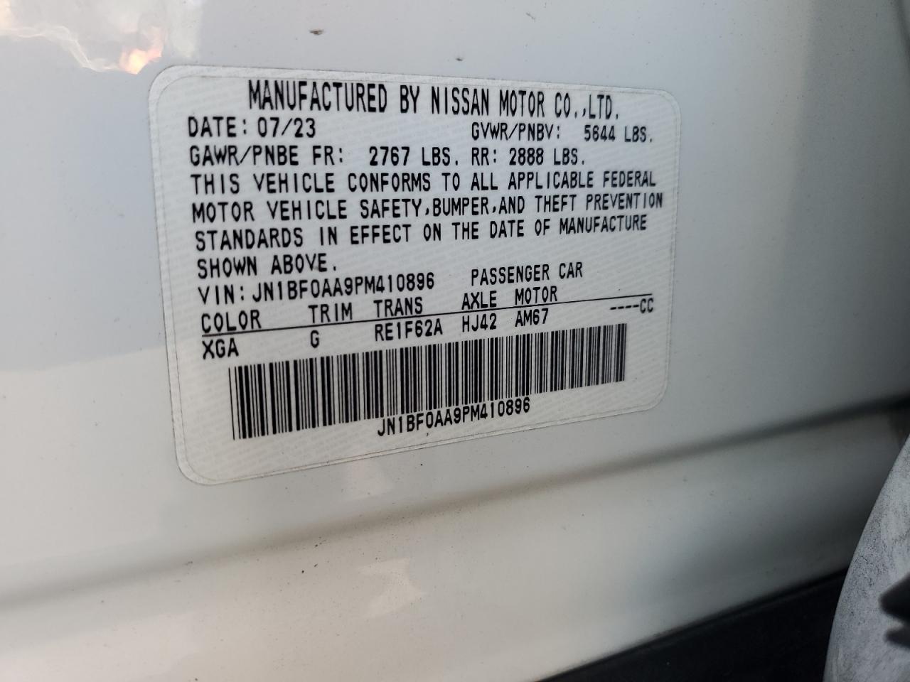 2023 Nissan Ariya Venture+ VIN: JN1BF0AA9PM410896 Lot: 92888095