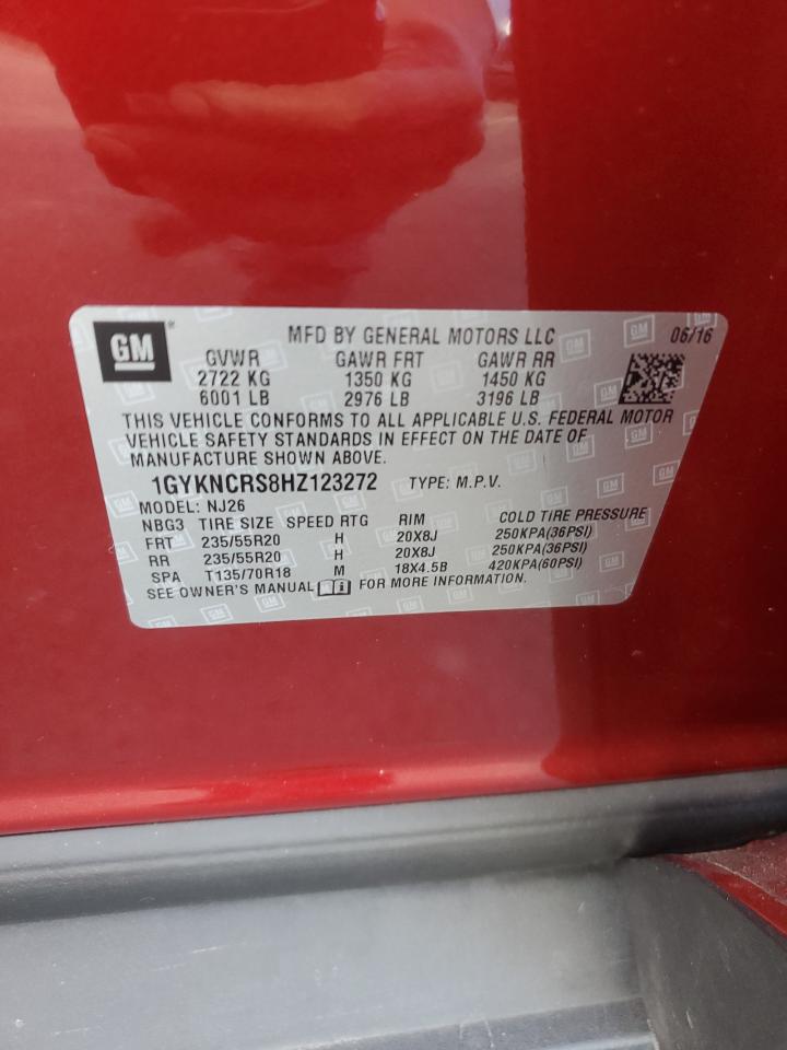 2017 Cadillac Xt5 Premium Luxury VIN: 1GYKNCRS8HZ123272 Lot: 92211835