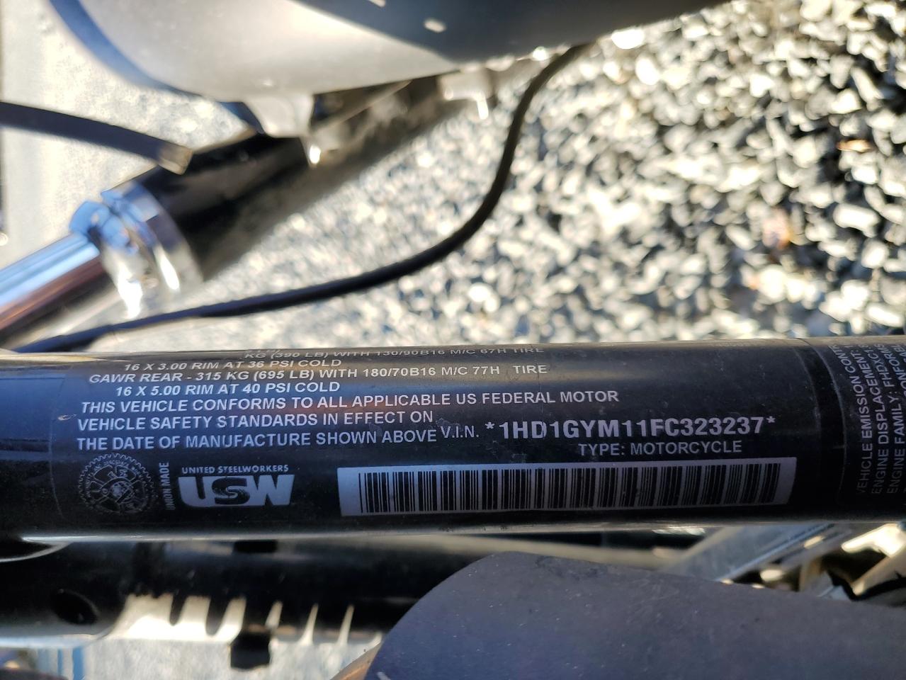 2015 Harley-Davidson Fxdf Dyna Fat Bob VIN: 1HD1GYM11FC323237 Lot: 91555715