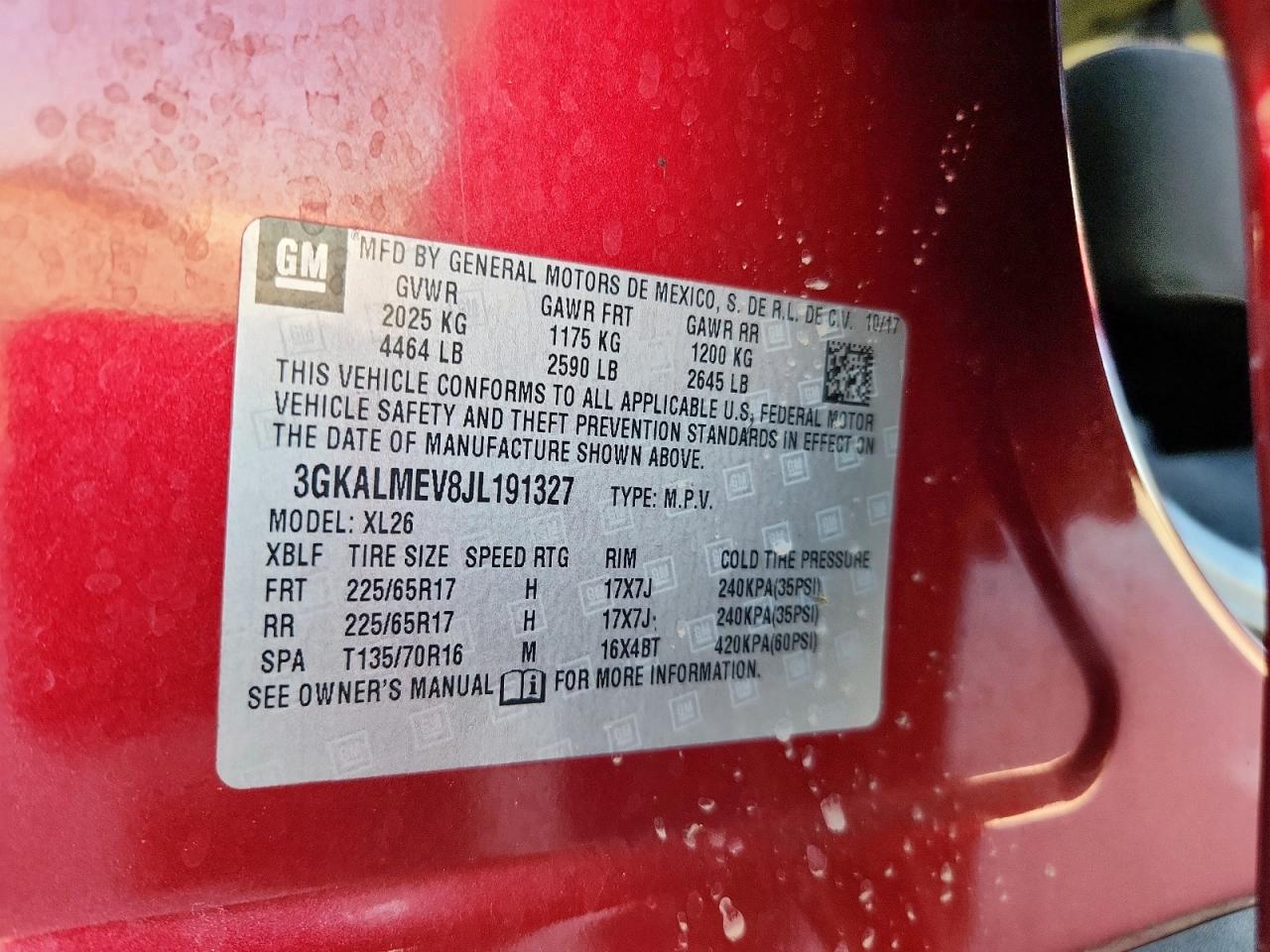 2018 GMC Terrain Sle VIN: 3GKALMEV8JL191327 Lot: 92374945