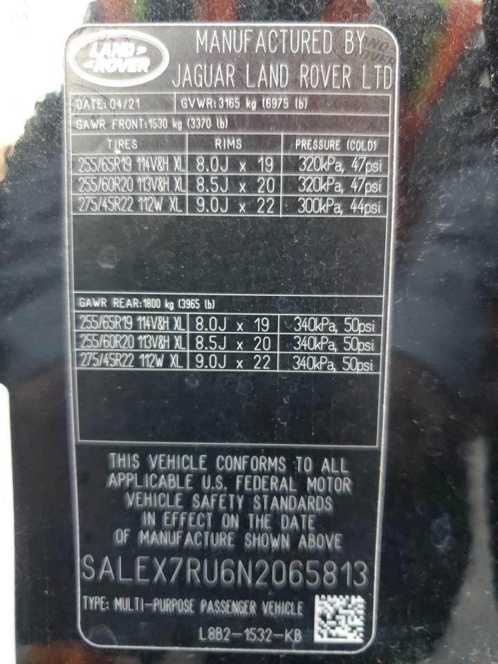 2022 Land Rover Defender 110 X VIN: SALEX7RU6N2065813 Lot: 93482155