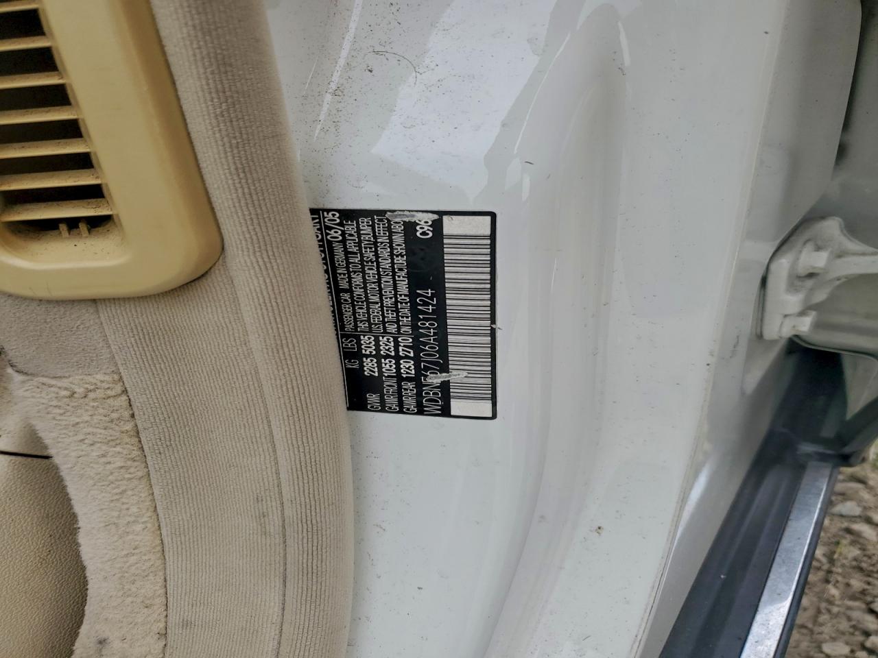 2006 Mercedes-Benz S 350 VIN: WDBNF67J06A481424 Lot: 89818525