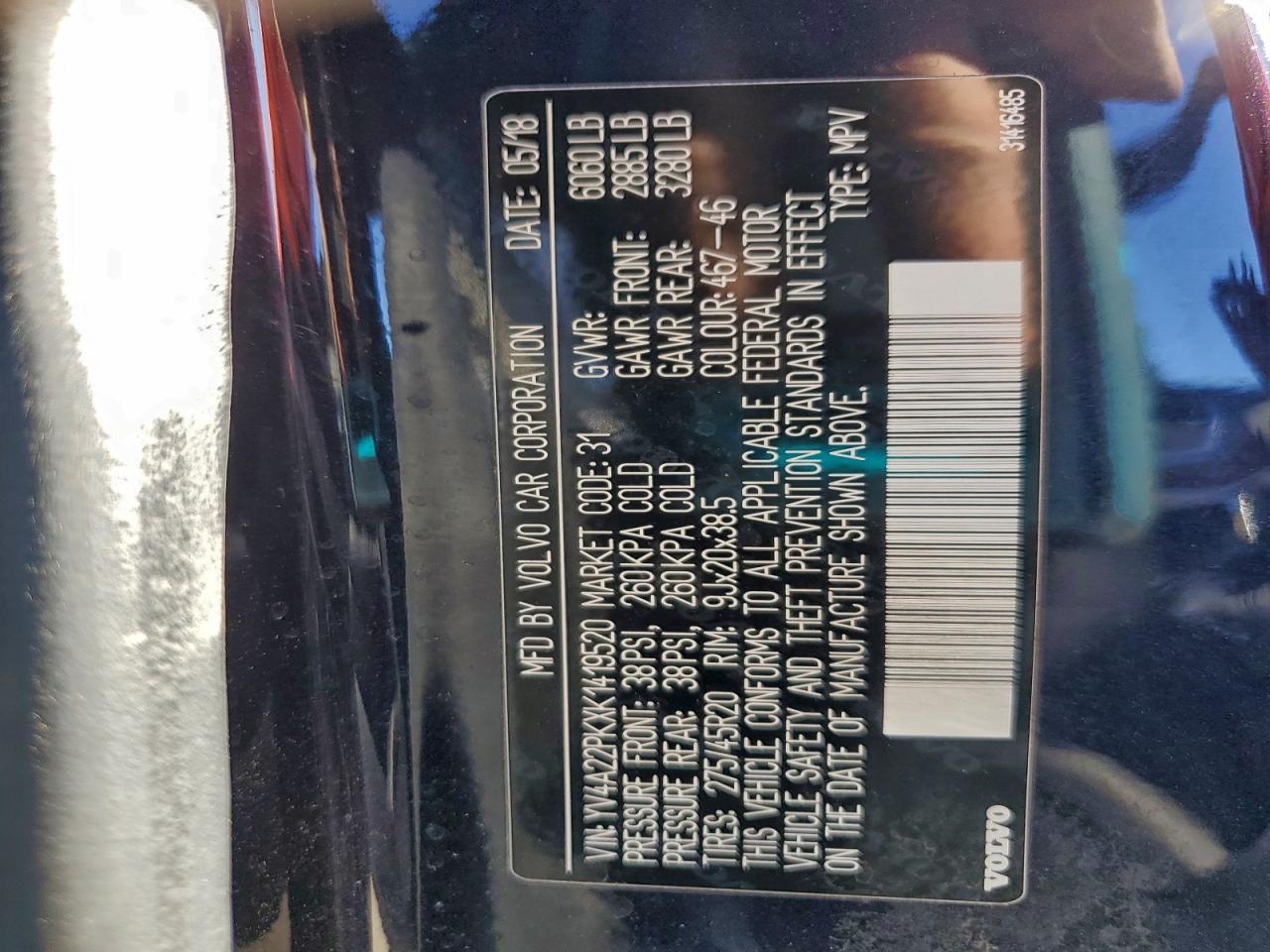 2019 Volvo Xc90 T6 Momentum VIN: YV4A22PKXK1419520 Lot: 92231025