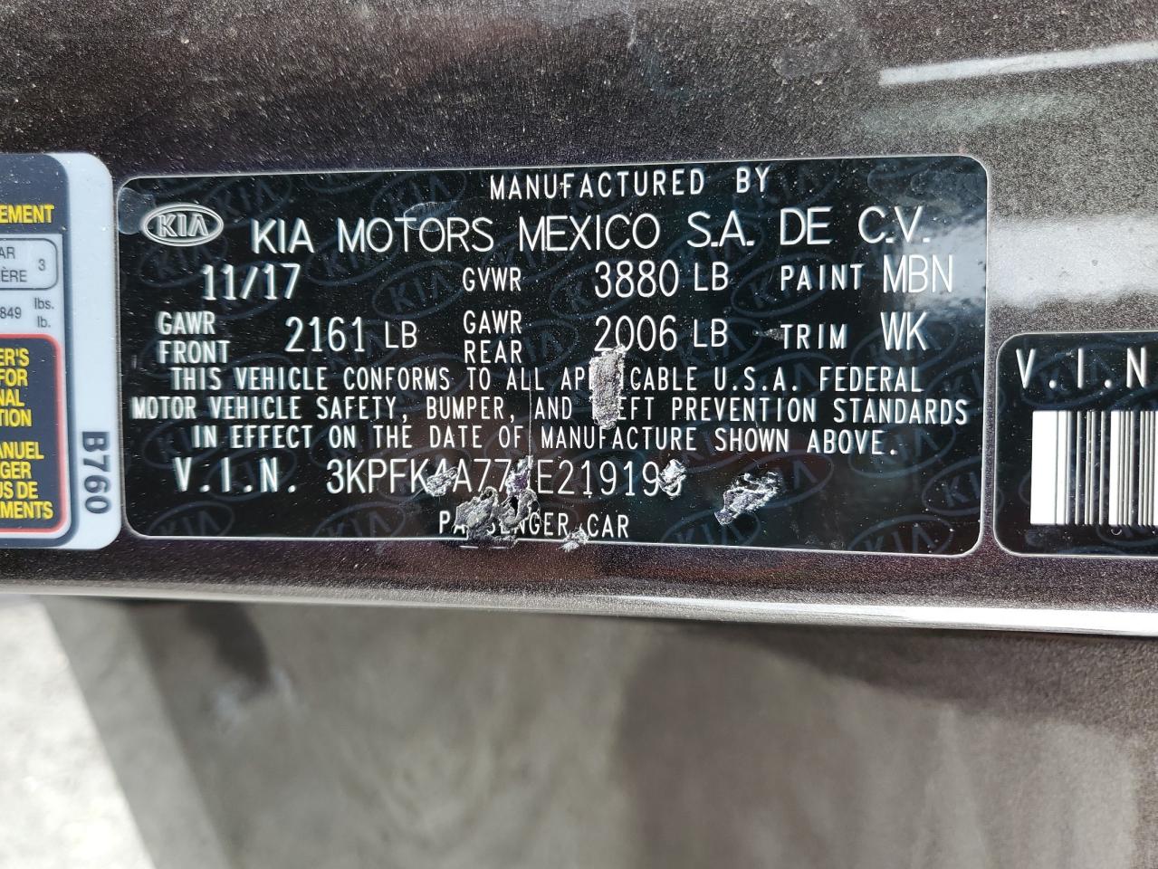 2018 Kia Forte Lx VIN: 3KPFK4A77JE219196 Lot: 93970535