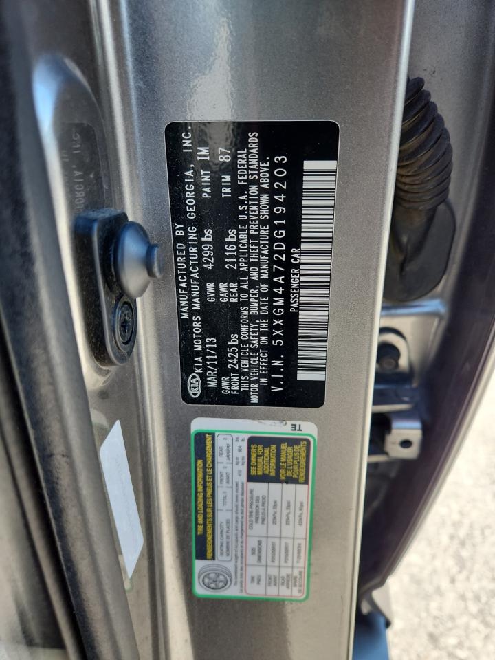 2013 Kia Optima Lx VIN: 5XXGM4A72DG194203 Lot: 91719065