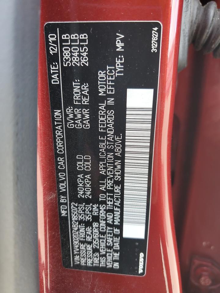 2011 Volvo Xc60 T6 VIN: YV4902DZ4B2185072 Lot: 92789945