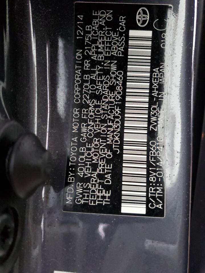 2015 Toyota Prius VIN: JTDKN3DU9F1908460 Lot: 93567825