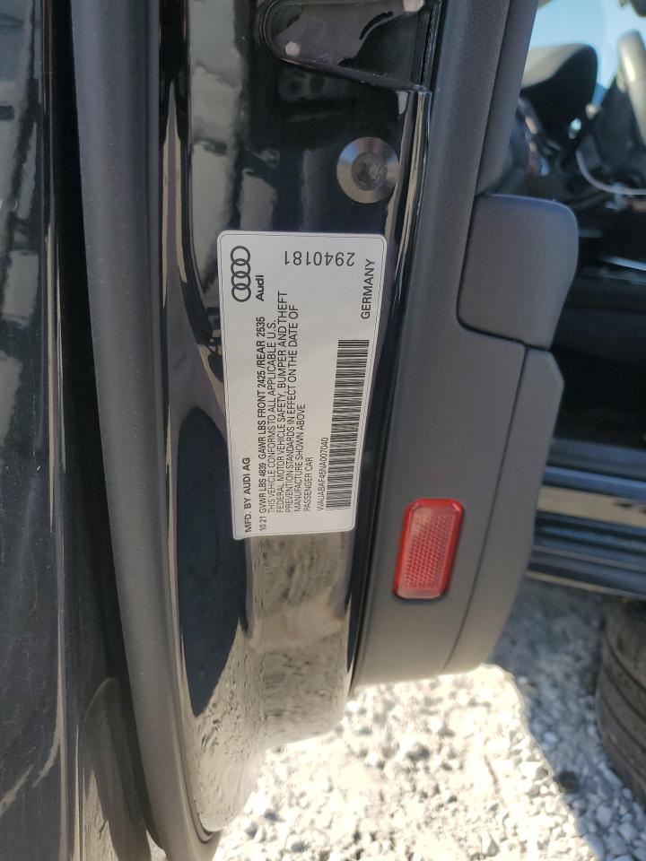 2022 Audi A4 Premium 40 VIN: WAUABAF45NA007040 Lot: 93480815