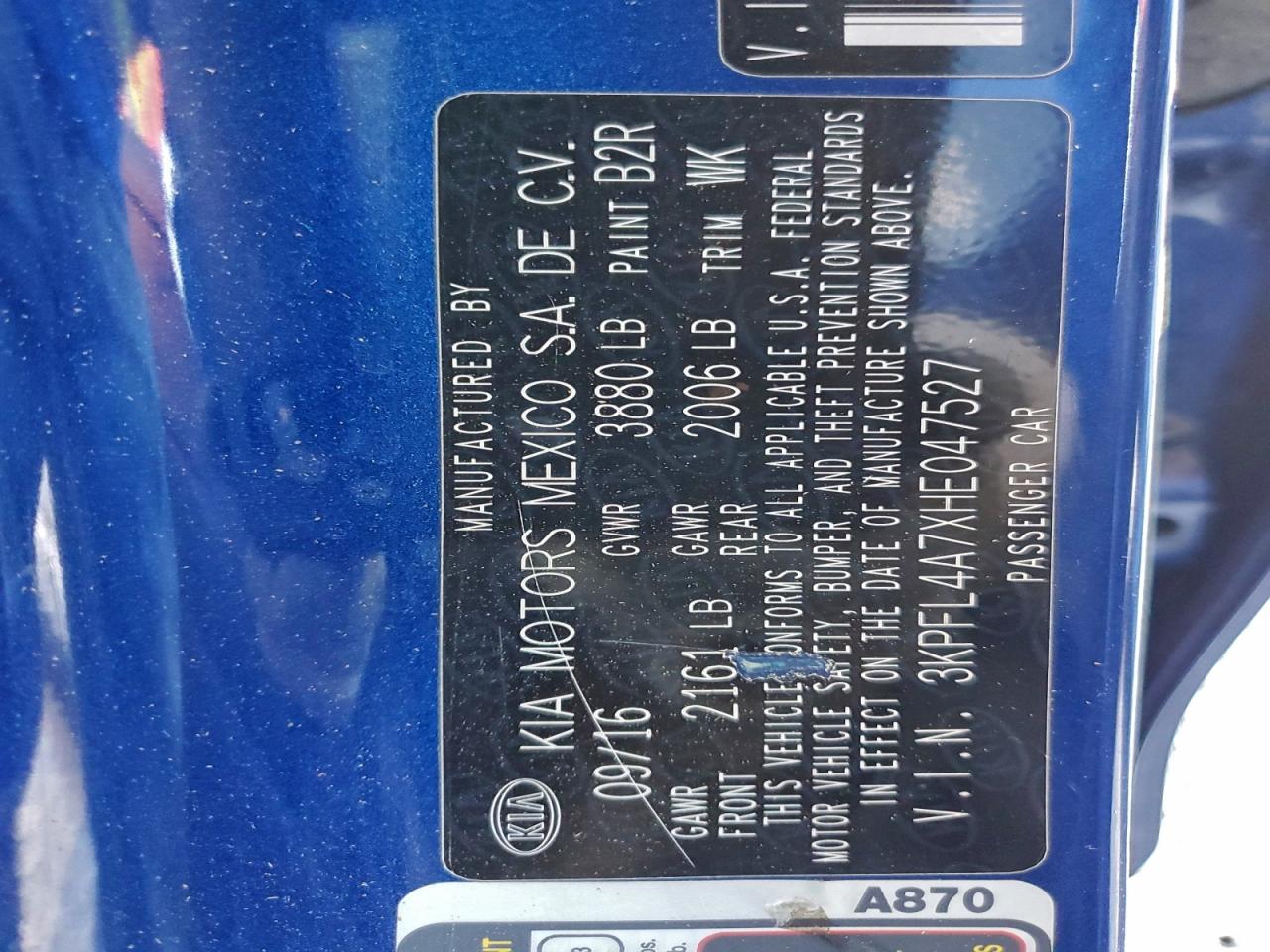 2017 Kia Forte Lx VIN: 3KPFL4A7XHE047527 Lot: 93844935