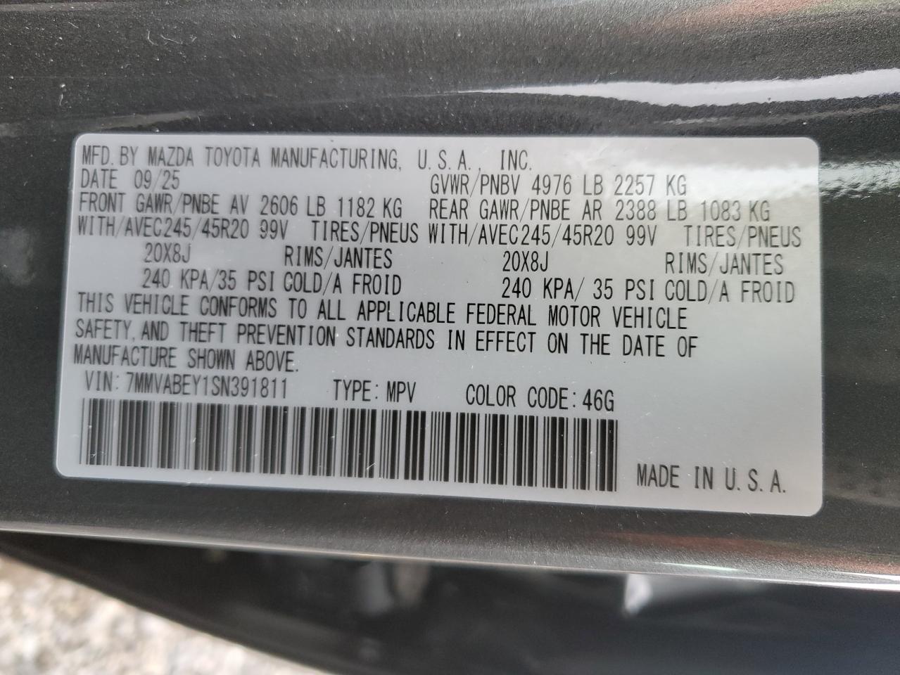 2025 Mazda Cx-50 Premium Plus VIN: 7MMVABEY1SN391811 Lot: 91661375