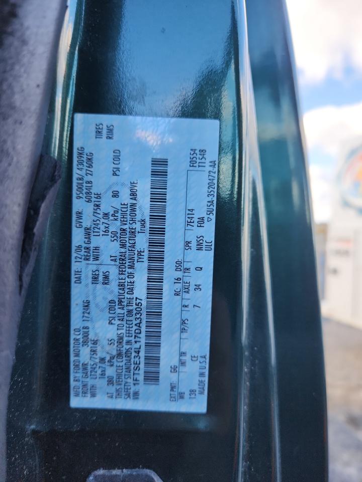 2007 Ford Econoline E350 Super Duty Van VIN: 1FTSE34L17DA33057 Lot: 91080665