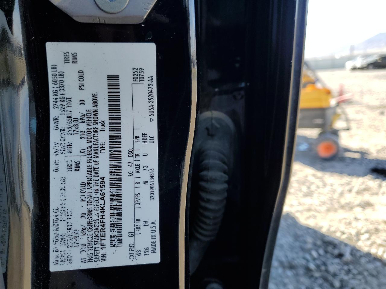 2019 Ford Ranger Xl VIN: 1FTER4FH4KLA61594 Lot: 85419845