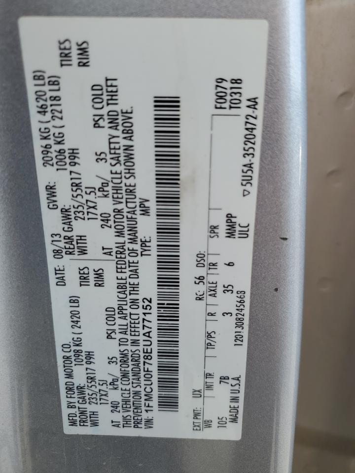 2014 Ford Escape S VIN: 1FMCU0F78EUA77152 Lot: 91509545