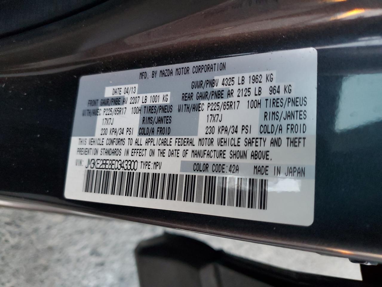 2014 Mazda Cx-5 Sport VIN: JM3KE2BE8E0343300 Lot: 92446925