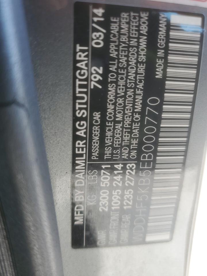 2014 Mercedes-Benz E 350 VIN: WDDHF5KB5EB000770 Lot: 93417905