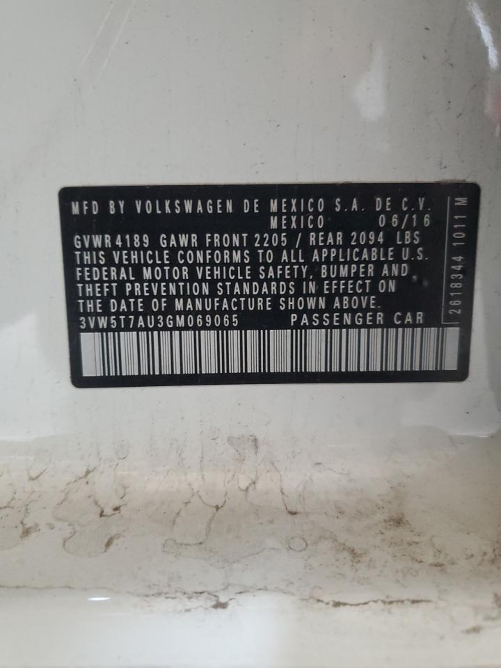 2016 Volkswagen Gti S/Se VIN: 3VW5T7AU3GM069065 Lot: 85434485