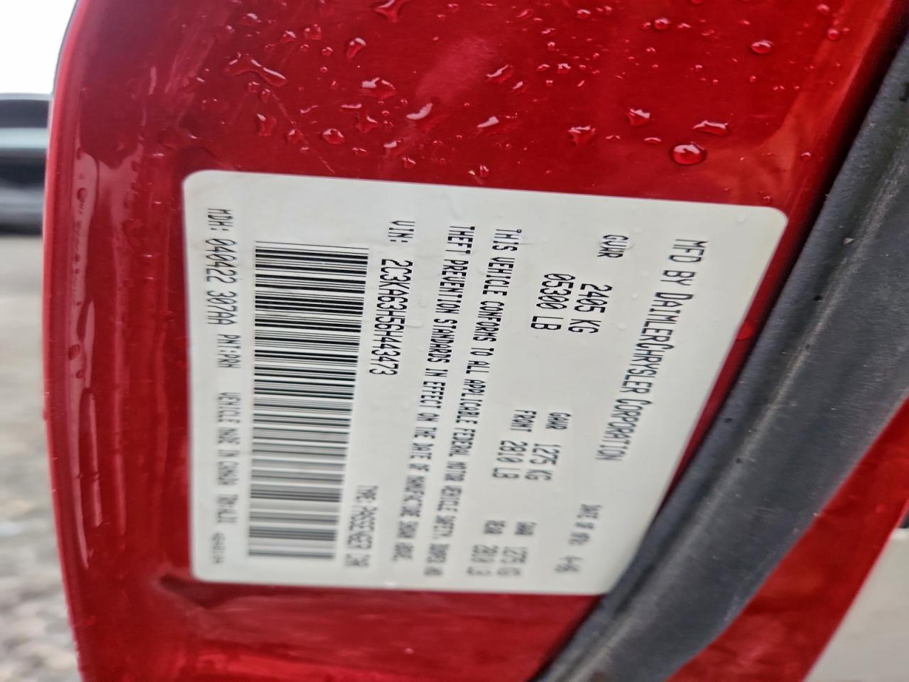 2006 Chrysler 300C VIN: 2C3KA63H56H443473 Lot: 93920805