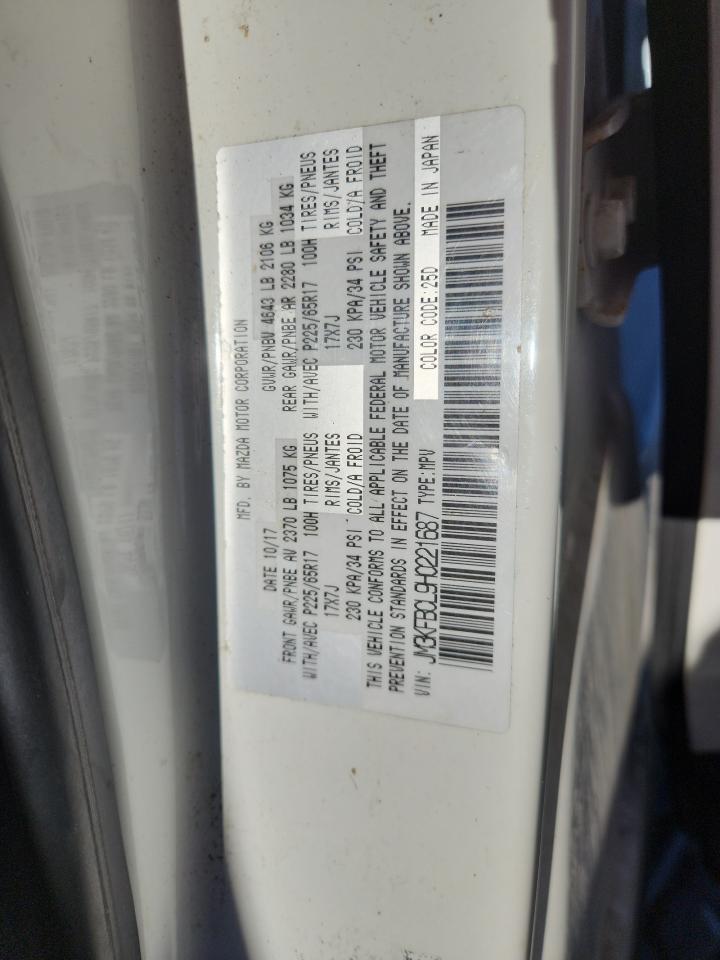 2017 Mazda Cx-5 Touring VIN: JM3KFBCL9H0221687 Lot: 91256615