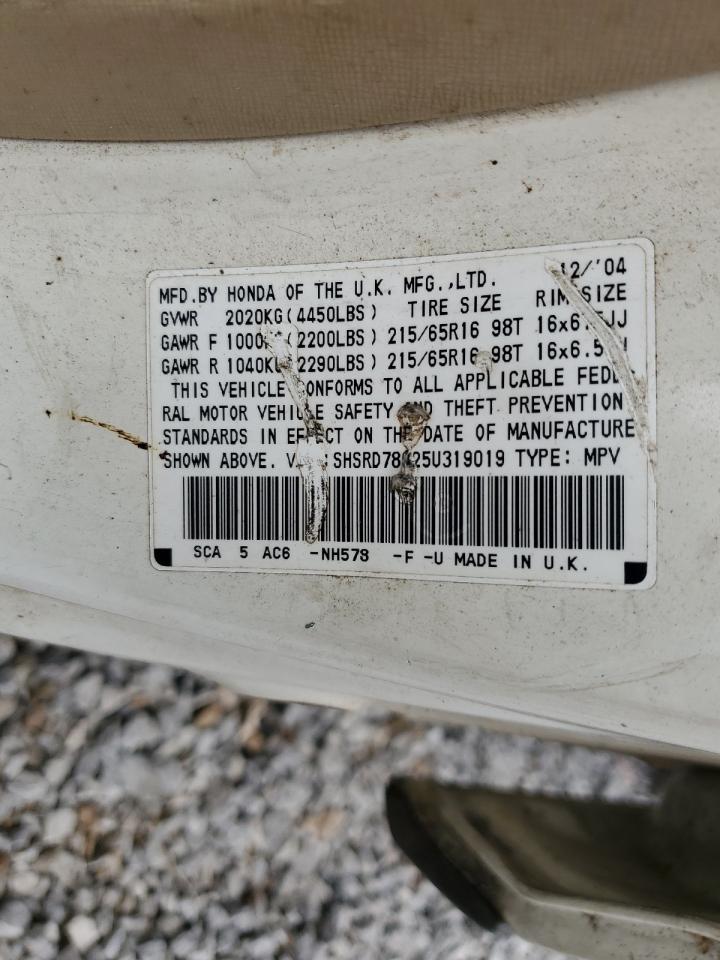 2005 Honda Cr-V Se VIN: SHSRD78925U319019 Lot: 92396295