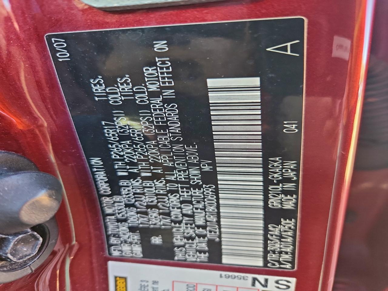 2008 Toyota 4Runner Sr5 VIN: JTEZU14R18K006993 Lot: 94393215