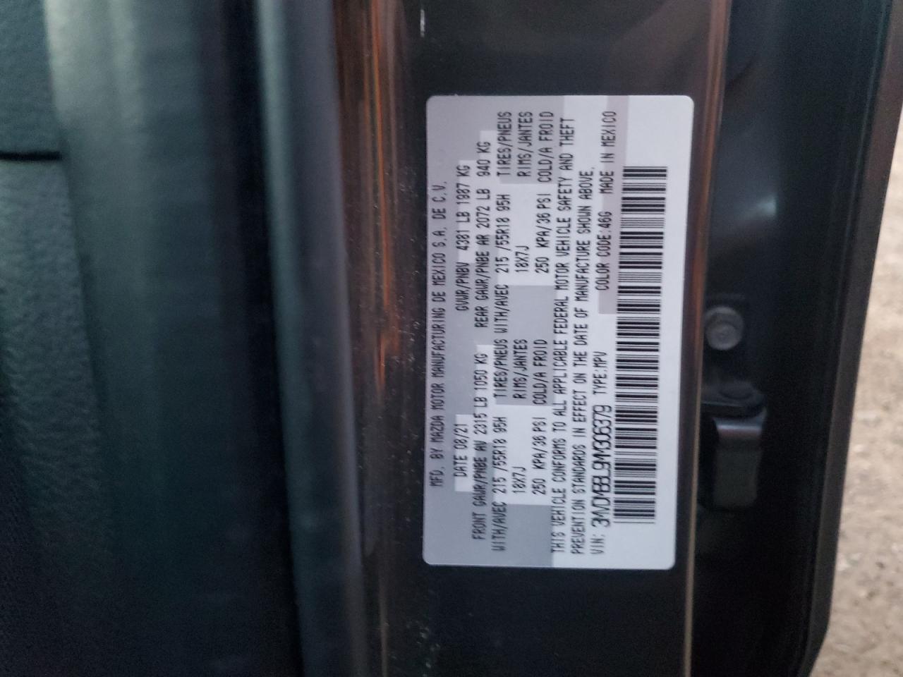 2021 Mazda Cx-30 Select VIN: 3MVDMBBL9MM306379 Lot: 92598435