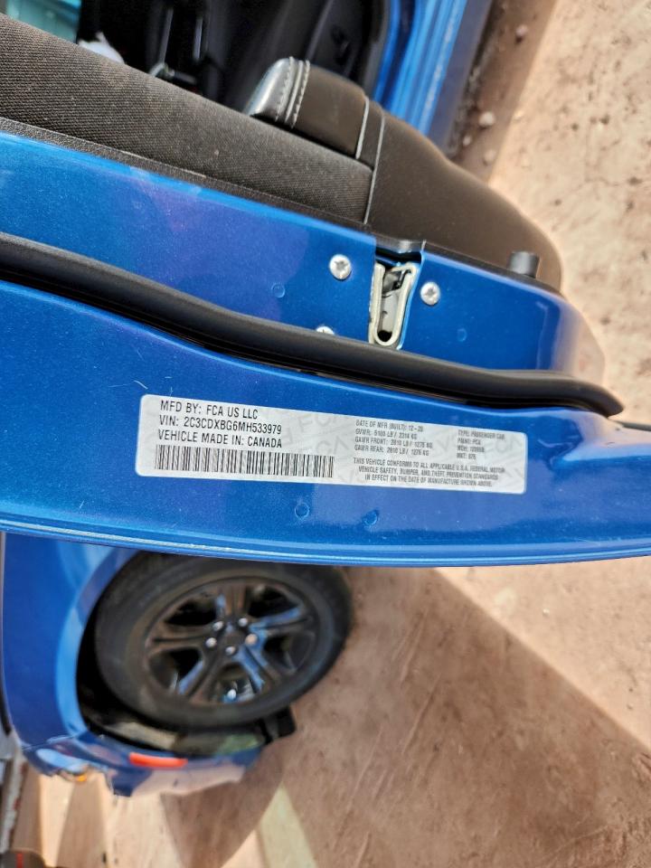 2021 Dodge Charger Sxt VIN: 2C3CDXBG6MH533979 Lot: 94744425