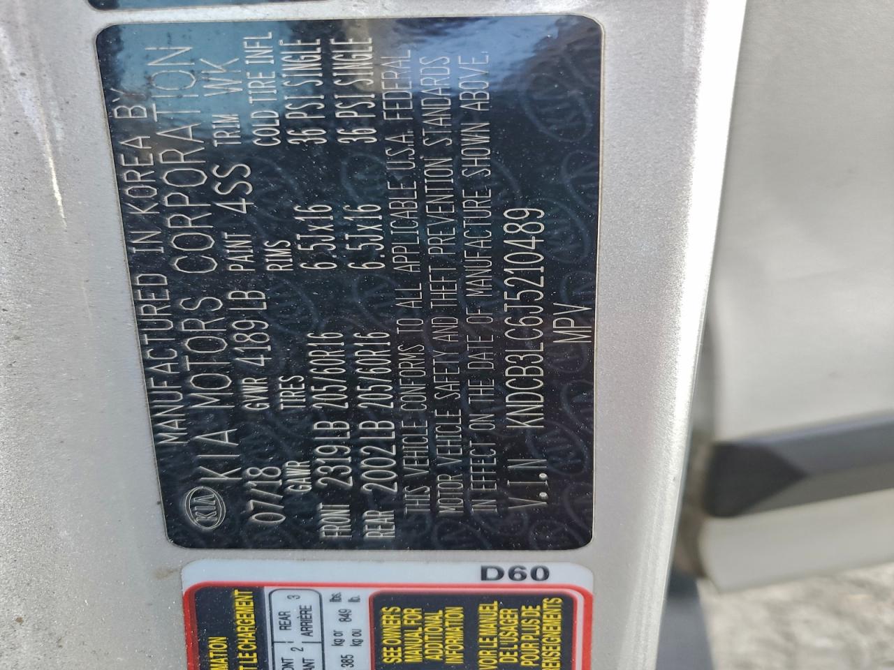 2018 Kia Niro Fe VIN: KNDCB3LC6J5210489 Lot: 94254505