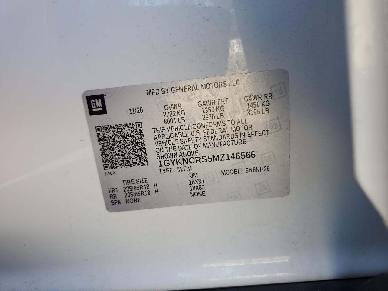 2021 Cadillac Xt5 Premium Luxury VIN: 1GYKNCRS5MZ146566 Lot: 97286285