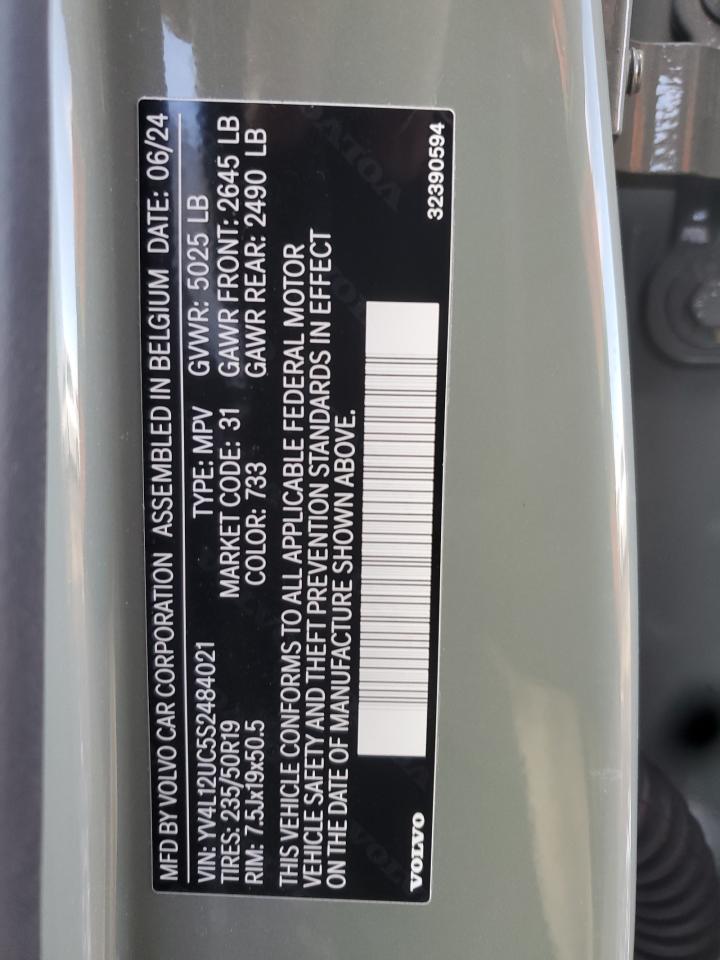 2025 Volvo Xc40 Plus VIN: YV4L12UC5S2484021 Lot: 91997925