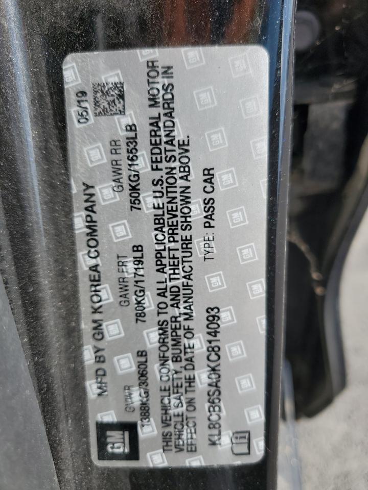 2019 Chevrolet Spark Ls VIN: KL8CB6SA0KC814093 Lot: 93209675