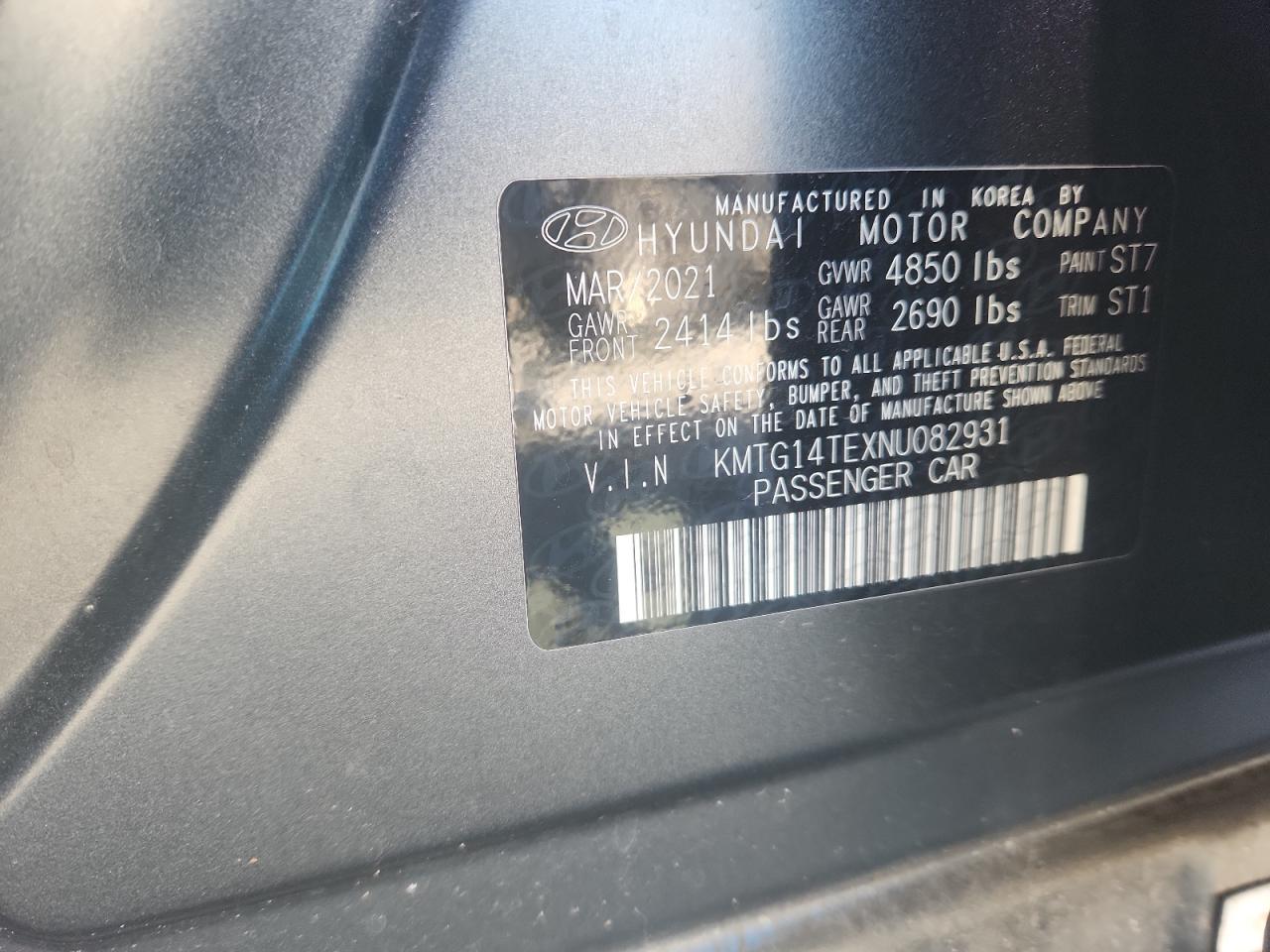 2022 Genesis G70 Launch Edition VIN: KMTG14TEXNU082931 Lot: 90663605