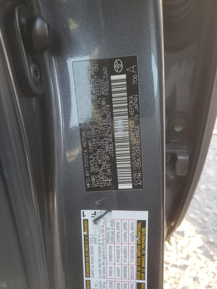 2009 Toyota Corolla Base VIN: JTDBL40E79J028274 Lot: 92287445